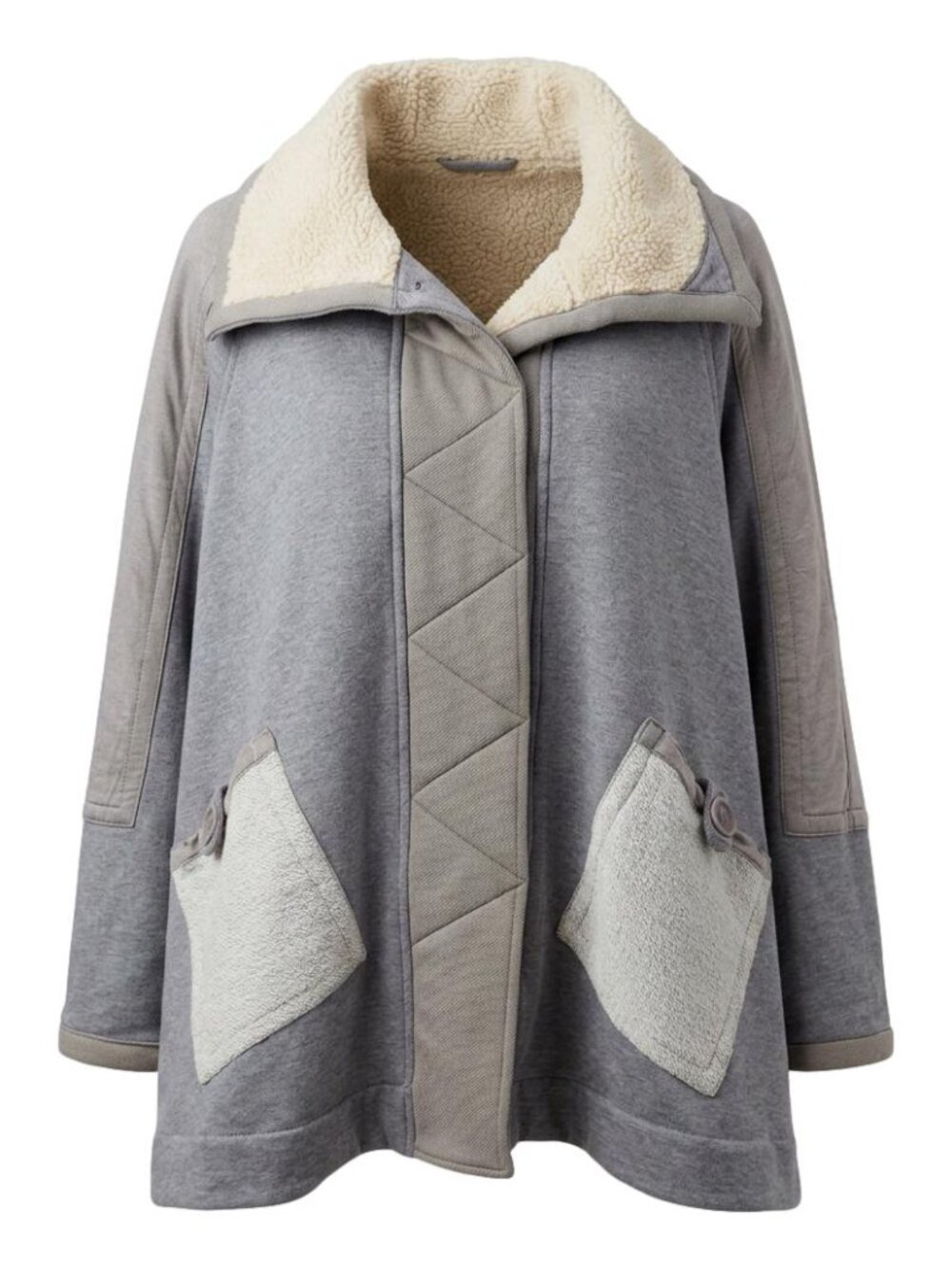 Vintage Marc By Marc Jacobs Reversible Sherpa Cape Poncho Jacket Gray XS S